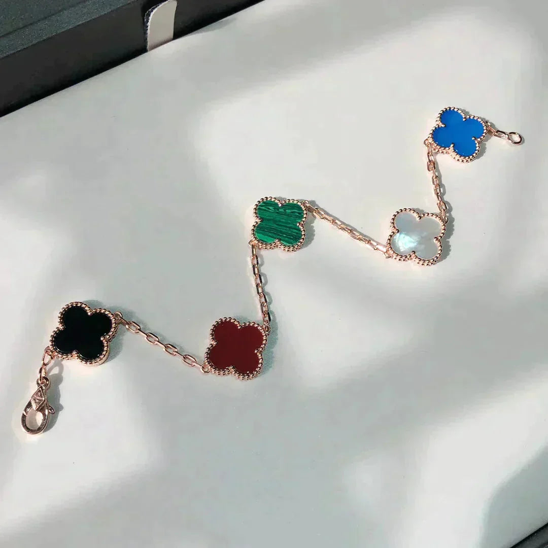 [Glow Jewelry]CLOVER 5 MOTIFS MULTICOLOR BRACELET