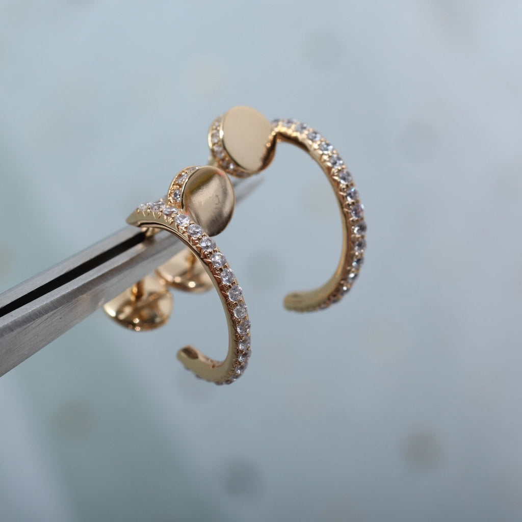 GlowJUSTE EARRINGS 12.75MM PINK GOLD DIAMOND