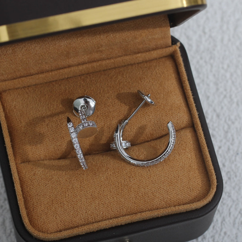 GlowJUSTE EARRINGS 12.75MM SILVER DIAMOND