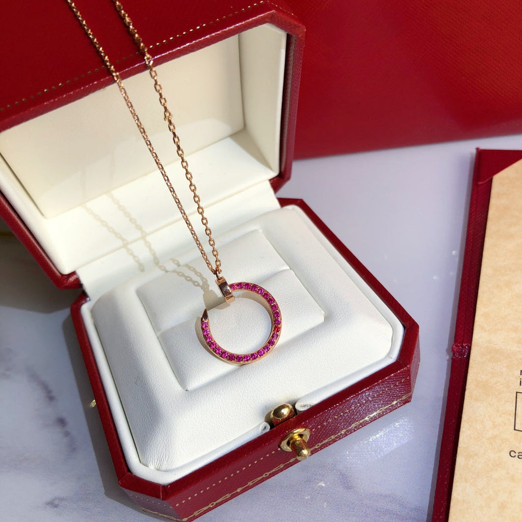 GlowJUSTE NECKLACE GOLD RED DIAMONDS