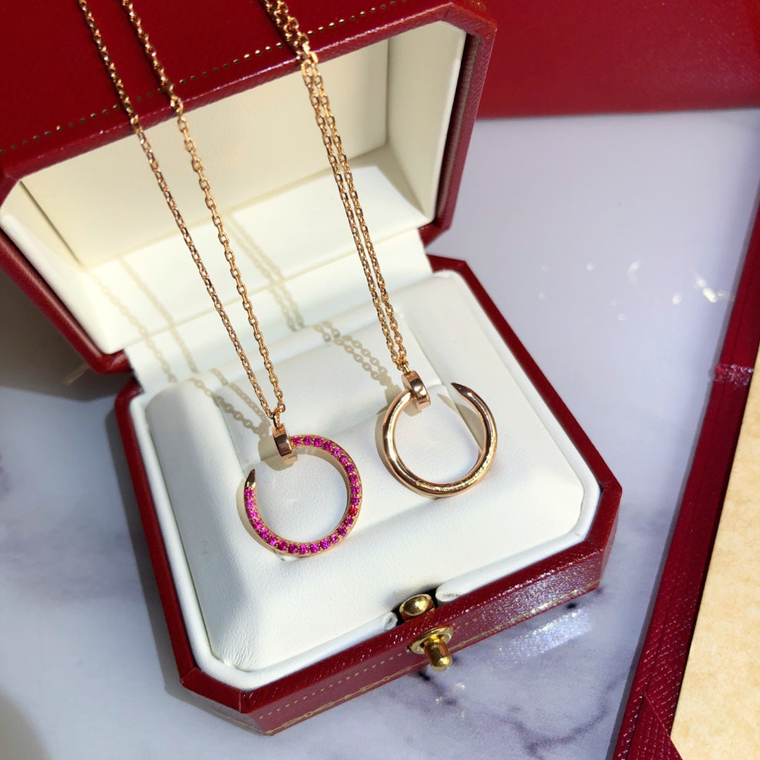 GlowJUSTE NECKLACE GOLD RED DIAMONDS
