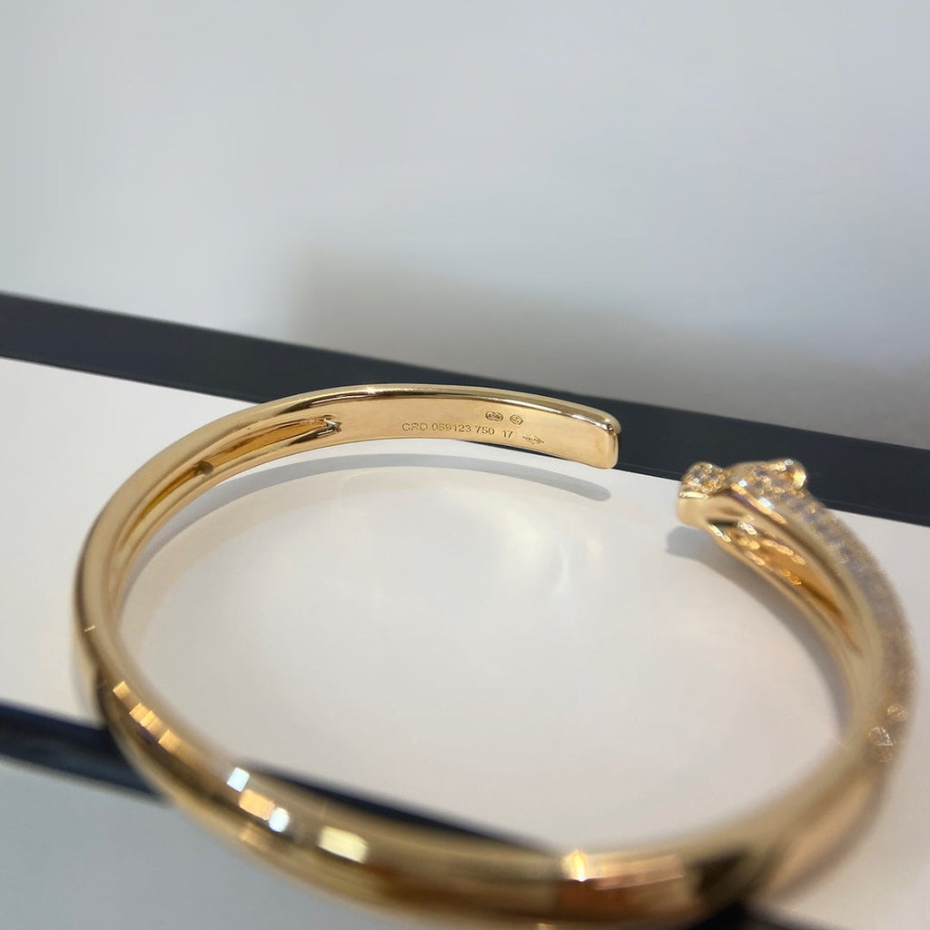 GlowPANTHERE GOLD DIAMOND OPEN BRACELET