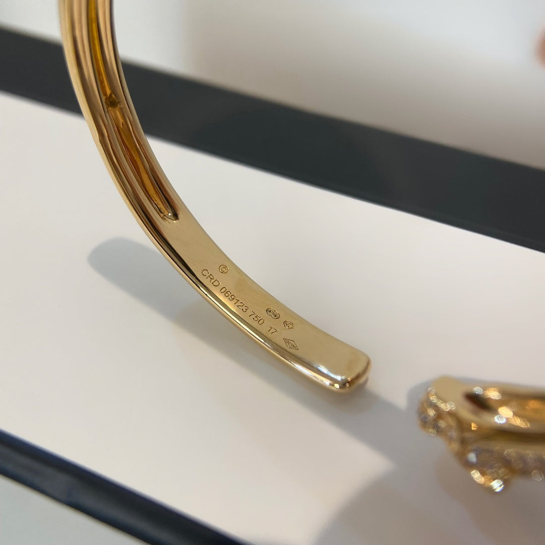 GlowPANTHERE GOLD DIAMOND OPEN BRACELET