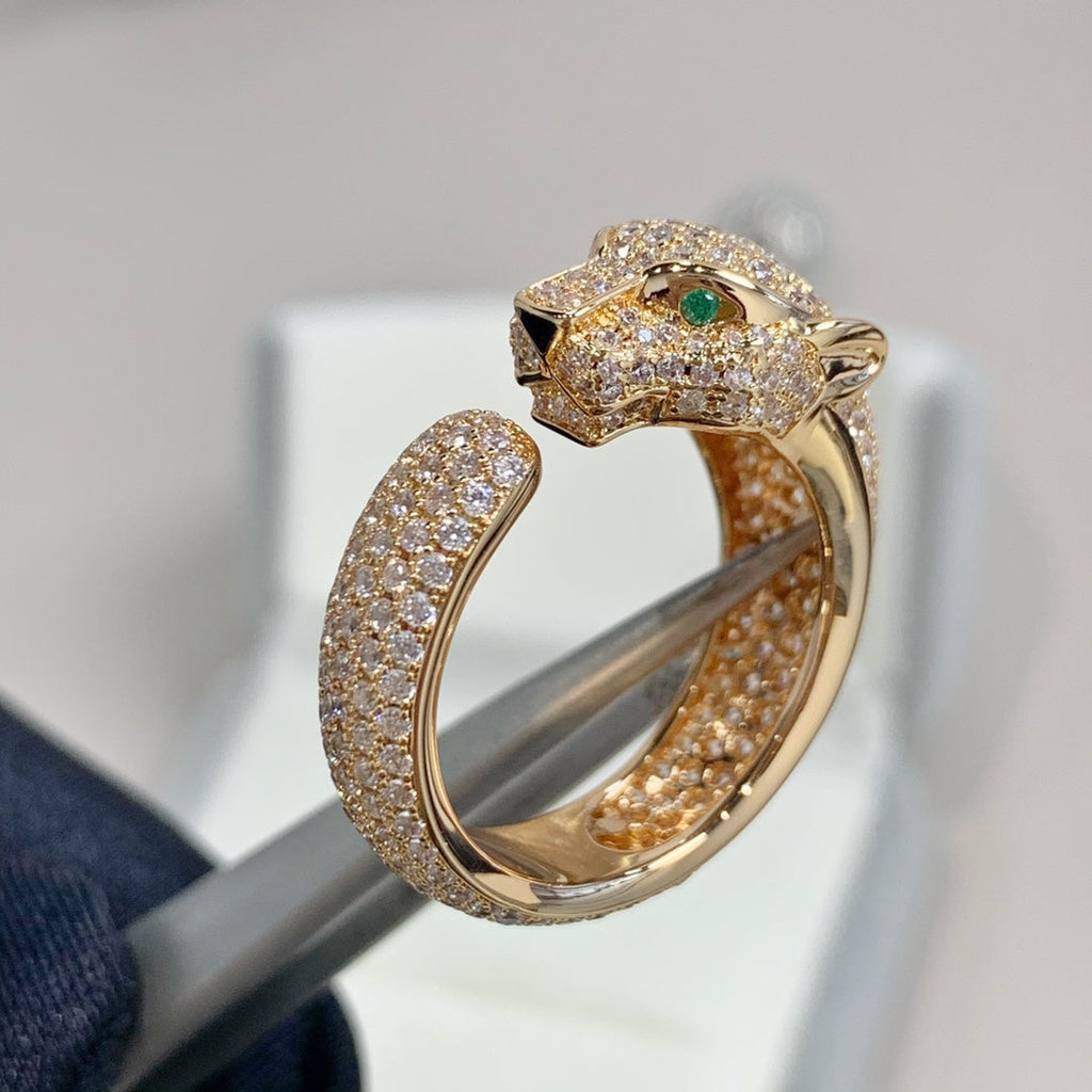 GlowPANTHERE PINK GOLD DIAMOND RING