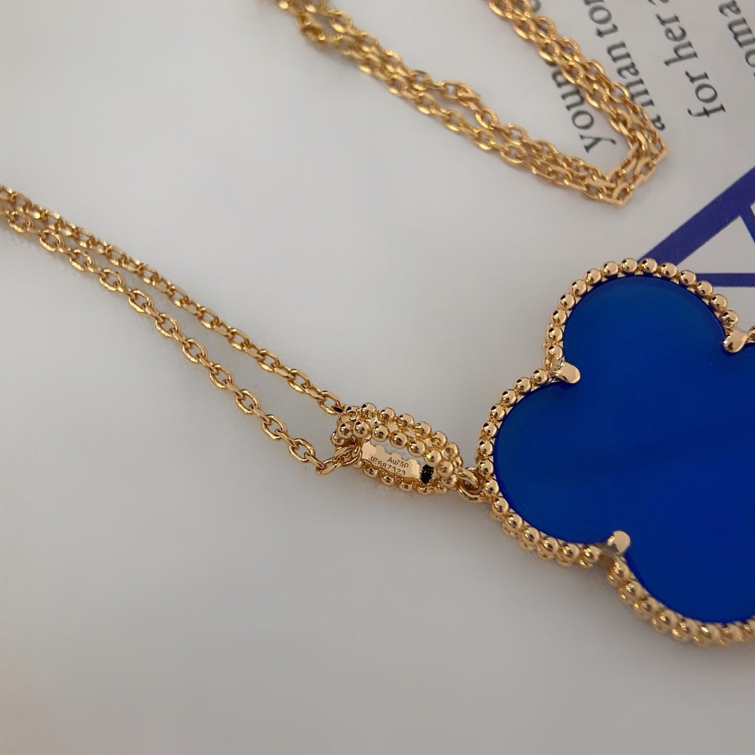 ¡®Glow¡¯CLOVER 25MM NECKLACE TURQUOISE ROSE GOLD