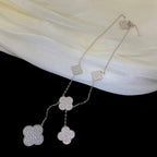 ¡®Glow¡¯CLOVER 5 MOTIFS SILVER DIAMONDS NECKLACE