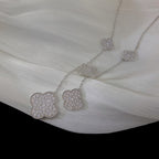¡®Glow¡¯CLOVER 5 MOTIFS SILVER DIAMONDS NECKLACE