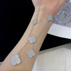 ¡®Glow¡¯CLOVER 5 MOTIFS SILVER DIAMONDS NECKLACE