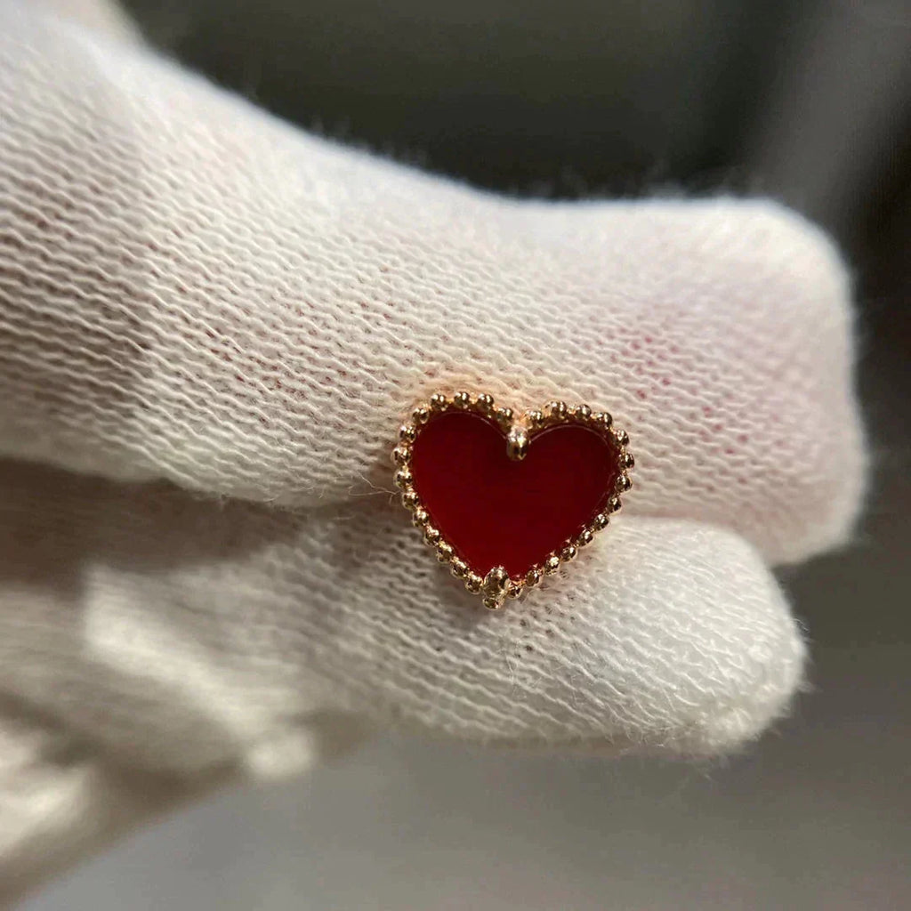 ¡®Glow¡¯HEART CARNELIAN STUD EARRINGS
