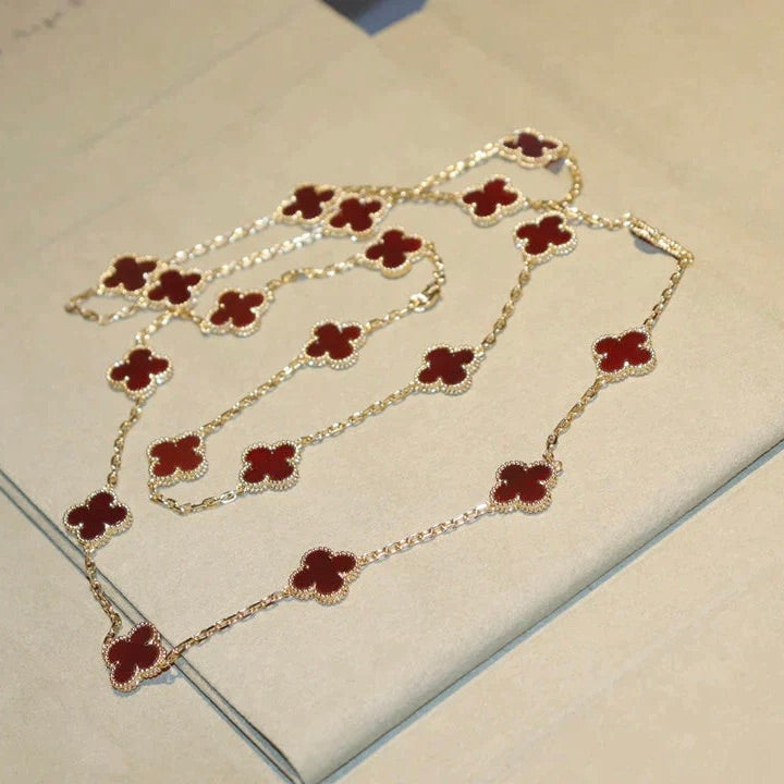 ¡®Glow¡¯CLOVER 20 MOTIFS CARNELIAN NECKLACE
