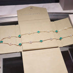 ¡®Glow¡¯CLOVER 20 MOTIFS MALACHITE DIAMOND NECKLACE