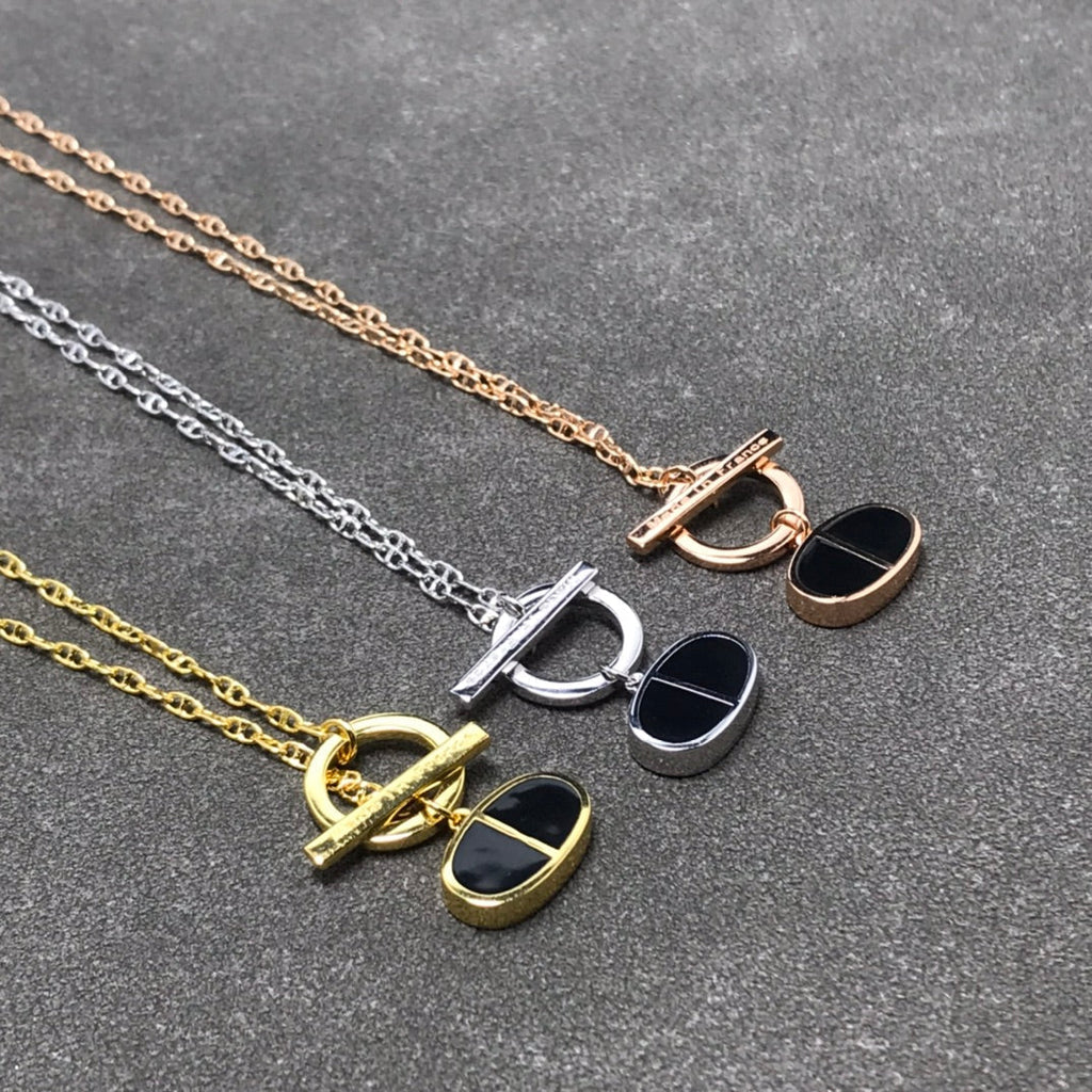 GlowCHAINE VERSO BLACK CERAMIC  NECKLACE