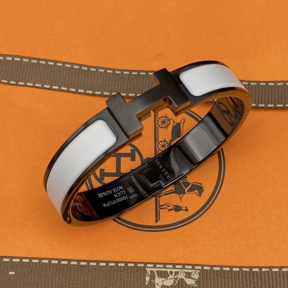 GlowH BRACELET 12MM BLACK WHITE CERAMIC