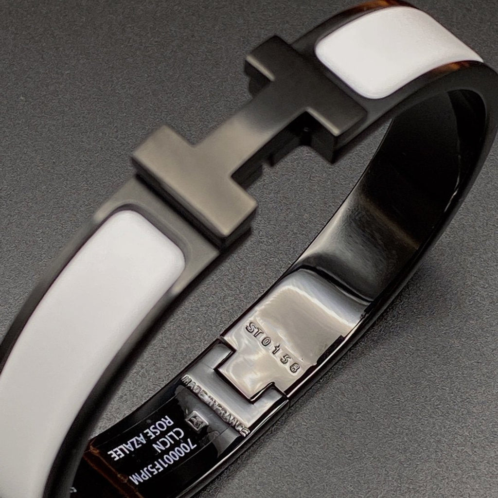 GlowH BRACELET 12MM BLACK WHITE CERAMIC