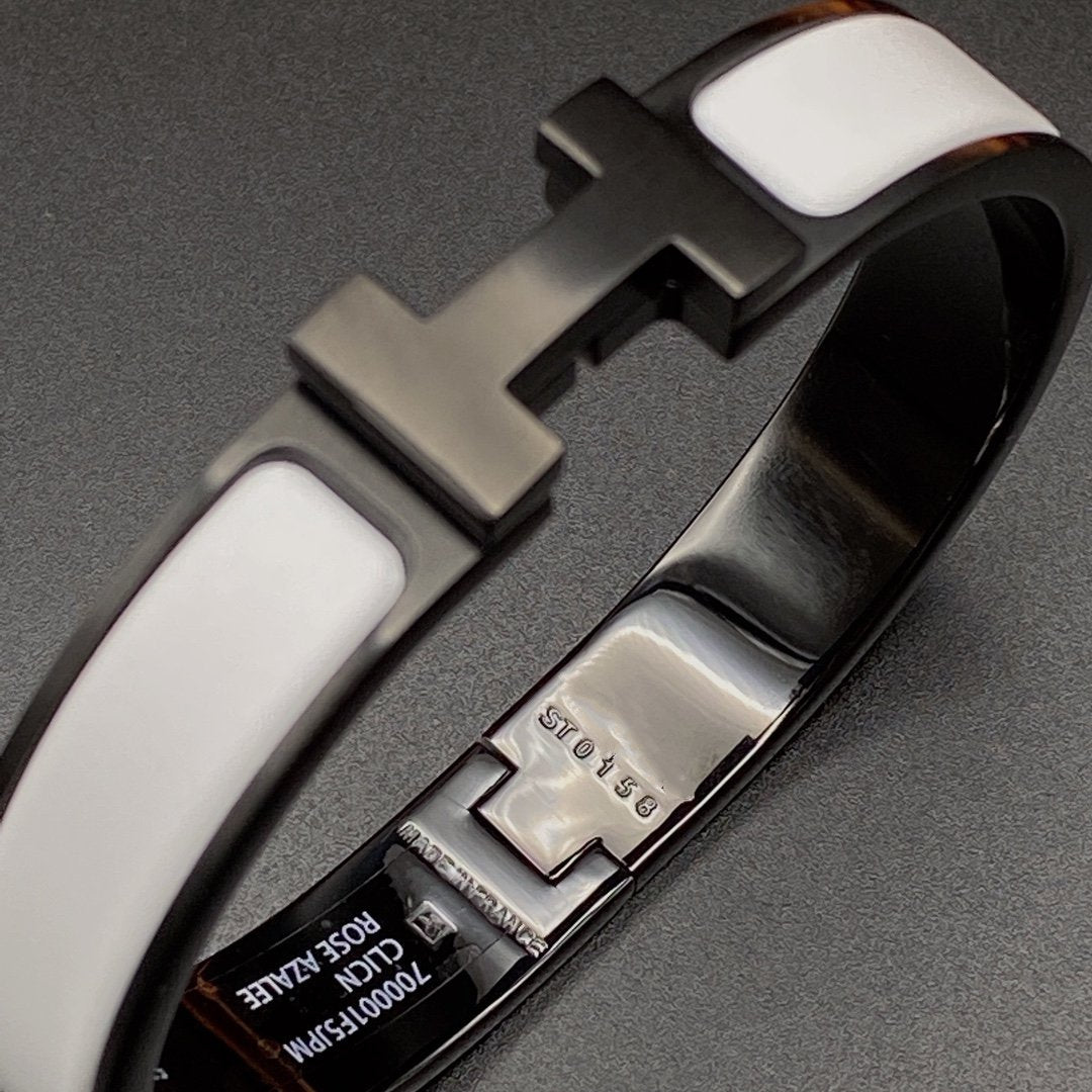 GlowH BRACELET 12MM BLACK WHITE CERAMIC