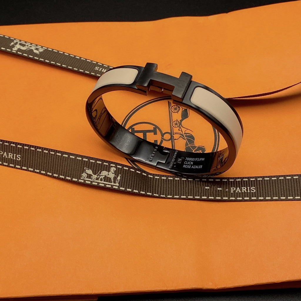 GlowH BRACELET 12MM BLACK BEIGE CERAMIC