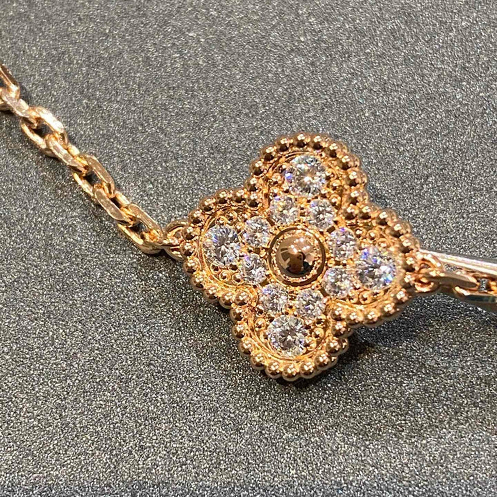 [Glow]New  CLOVER 5 MOTIF FULL DIAMOND BRACELET COLLECTION