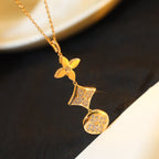 GlowSTAR AND SUN DIAMOND PINK GOLD NECKLACE