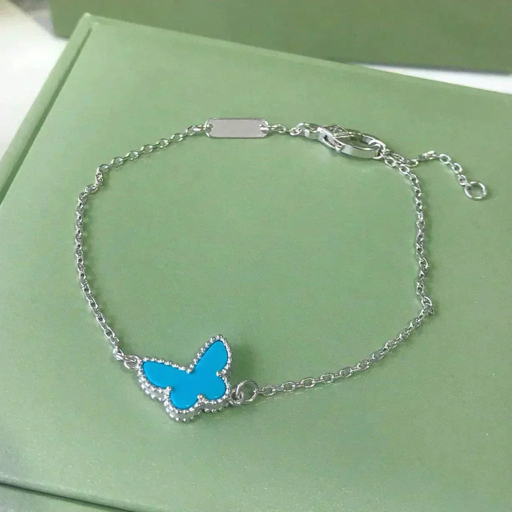 ¡®Glow¡¯BUTTERFLY TURQUOISE BUTTERFLY BRACELET SILVER