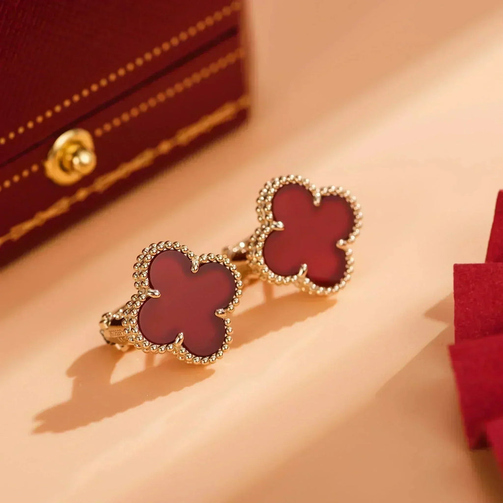 ¡®Glow¡¯CLOVER MEDIUM 1 MOTIFS CARNELIAN  EARRINGS
