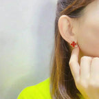 ¡®Glow¡¯CLOVER MEDIUM 1 MOTIFS CARNELIAN  EARRINGS