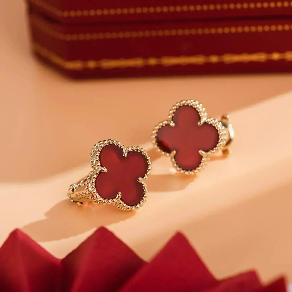 ¡®Glow¡¯CLOVER MEDIUM 1 MOTIFS CARNELIAN  EARRINGS