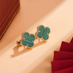 ¡®Glow¡¯CLOVER MEDIUM 1 MOTIFS MALACHITE  EARRINGS