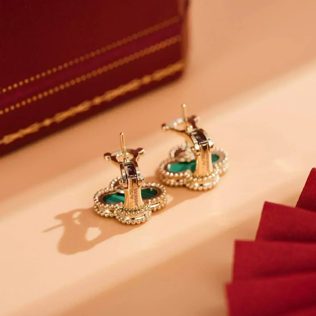 ¡®Glow¡¯CLOVER MEDIUM 1 MOTIFS MALACHITE  EARRINGS
