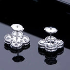¡®Glow¡¯CLOVER 1 MOTIFS DIAMOND STUD EARRINGS SILVER