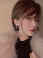GlowDOUBLE STAR PINK GOLD MOP DROP EARRINGS