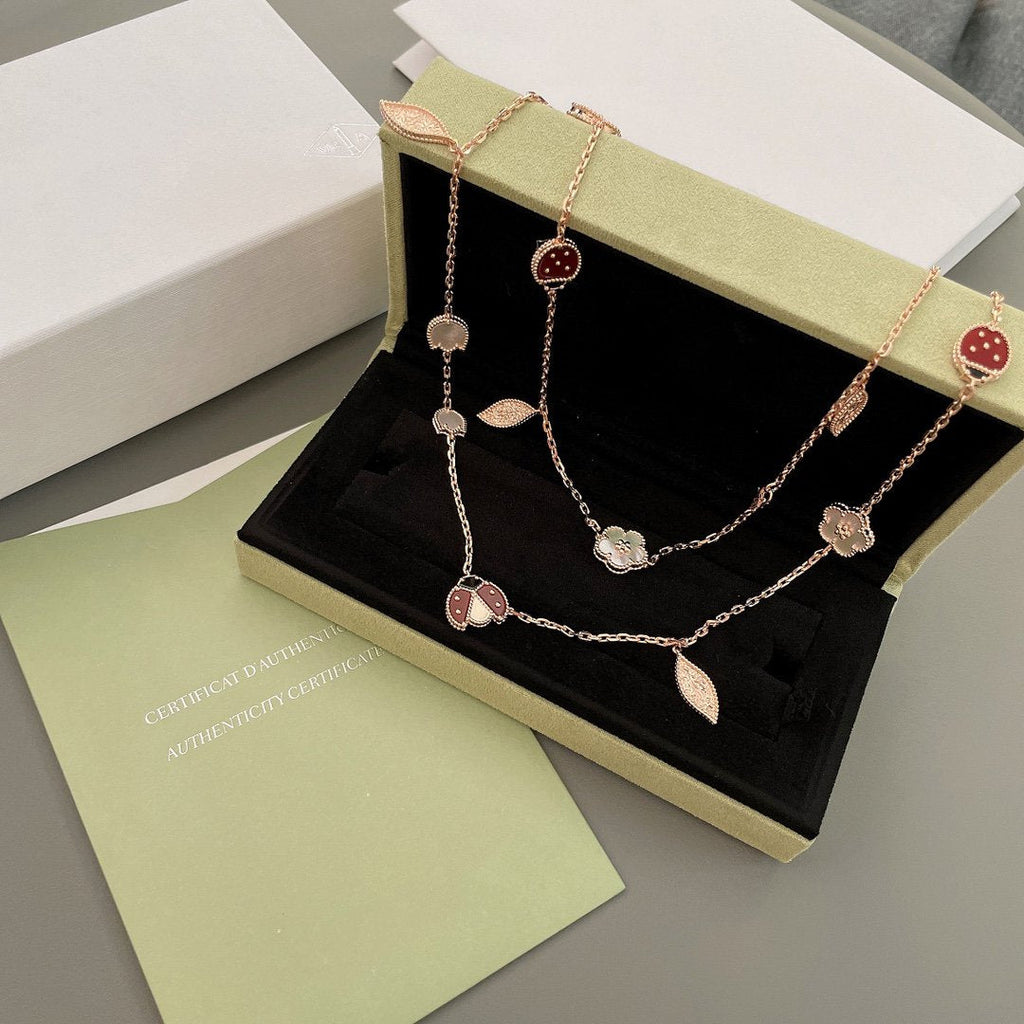 ¡®Glow¡¯LUCKY SPRING 15 MOTIFS ROSE GOLD NECKLACE