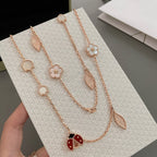 ¡®Glow¡¯LUCKY SPRING 15 MOTIFS ROSE GOLD NECKLACE