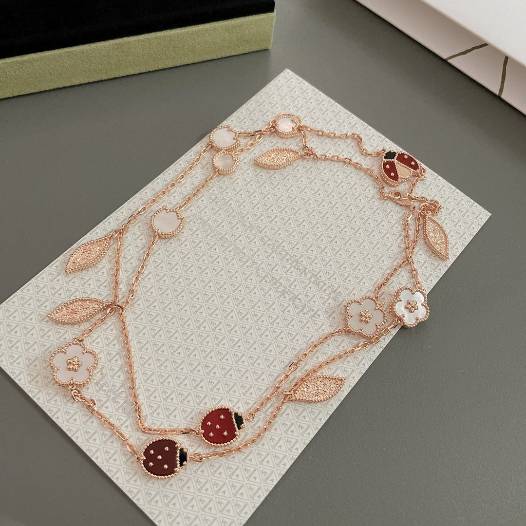 ¡®Glow¡¯LUCKY SPRING 15 MOTIFS ROSE GOLD NECKLACE