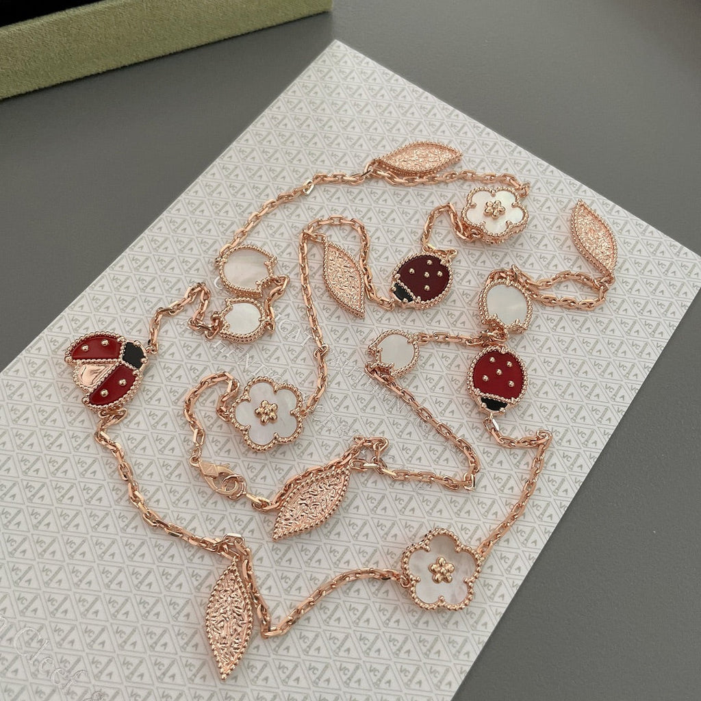 ¡®Glow¡¯LUCKY SPRING 15 MOTIFS ROSE GOLD NECKLACE