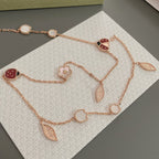 ¡®Glow¡¯LUCKY SPRING 15 MOTIFS ROSE GOLD NECKLACE
