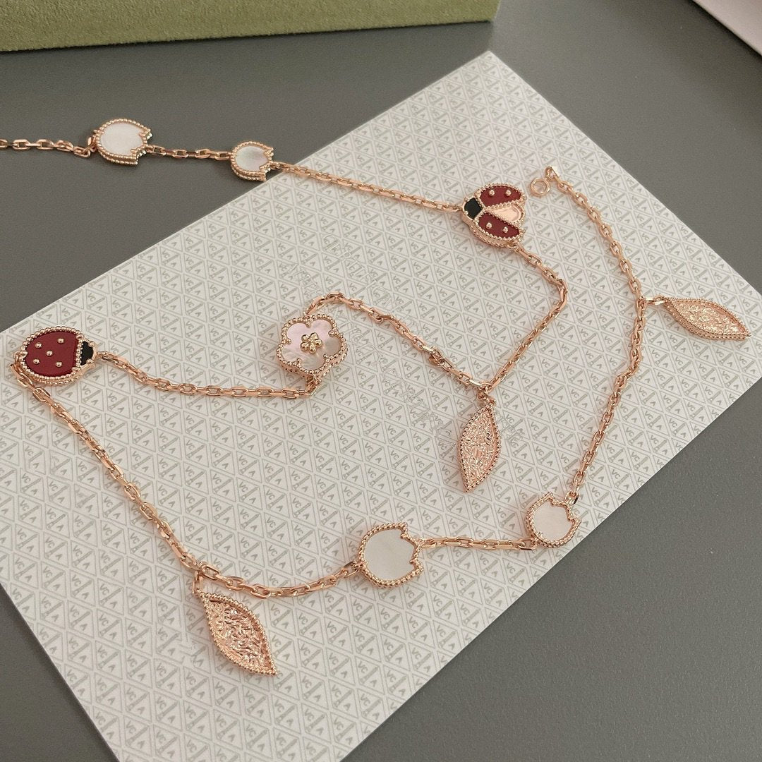 ¡®Glow¡¯LUCKY SPRING 15 MOTIFS ROSE GOLD NECKLACE