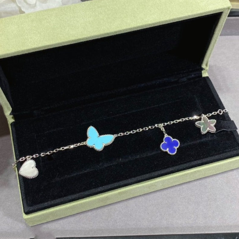 ¡®Glow¡¯LUCKY SPRING SILVER BRACELET 4 MOTIF