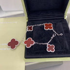 ¡®Glow¡¯CLOVER 5 MOTIFS SIVLER CARNELIAN BRACELET