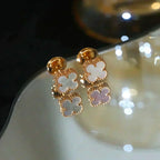 ¡®Glow¡¯CLOVER MINI 9.5MM WHITE MOP EARRINGS