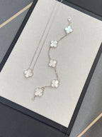 [Glow]New CLOVER WHITE PEARL MOP 5 MOTIF BRACELET COLLECTION