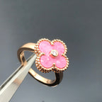 ¡®Glow¡¯CLOVER RHODONITE ROSE GOLD RING