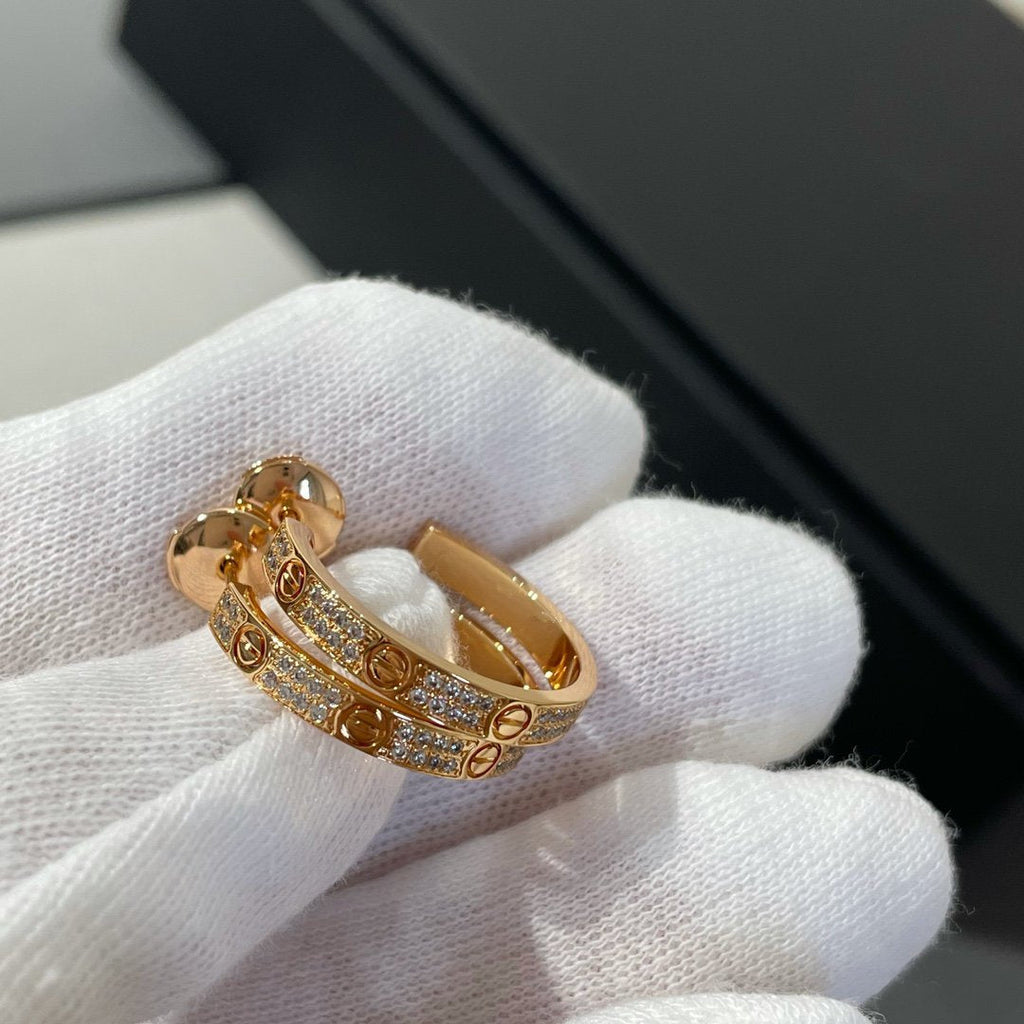 GlowLOVE DIAMOND PINK GOLD HOOP EARRINGS