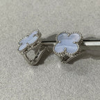 ¡®Glow¡¯CLOVER CHALCEDONY SILVER STUD EARRINGS