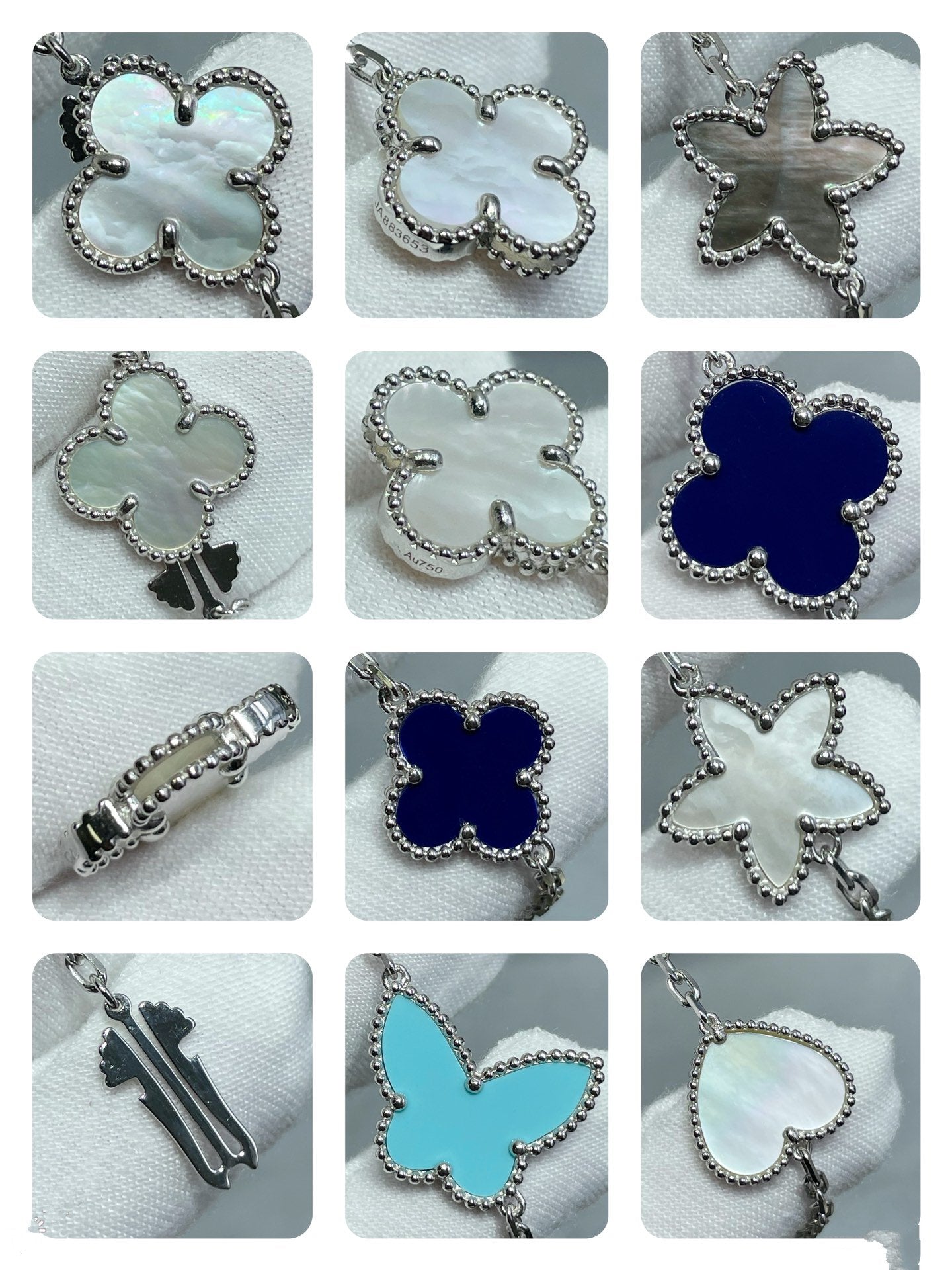 ¡®Glow¡¯LUCKY CLOVER SILVER 11 MOTIF NECKLACE