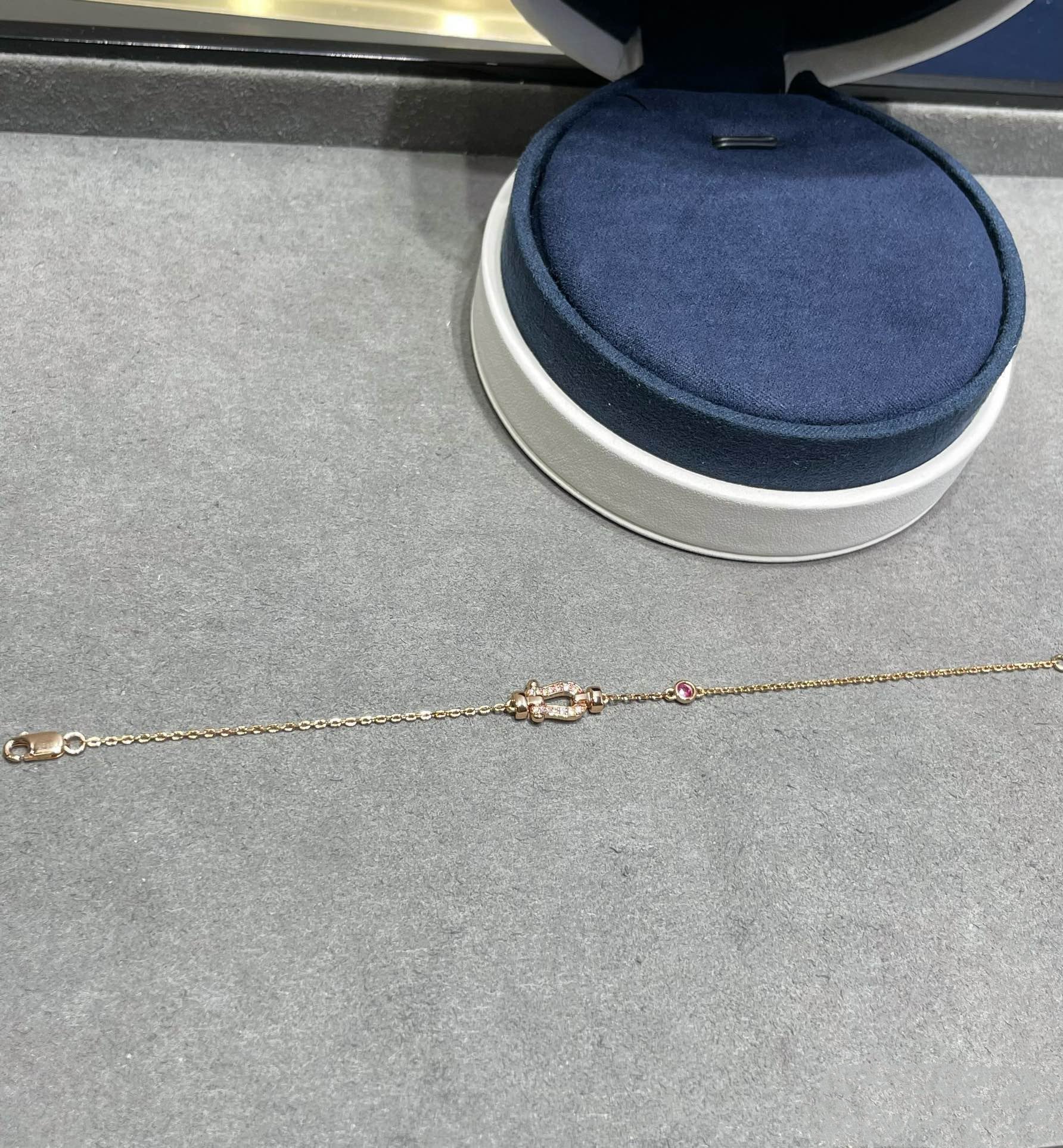 GlowFORCE 10 DIAMOND CHAIN LINK PINK GOLD BRACELET