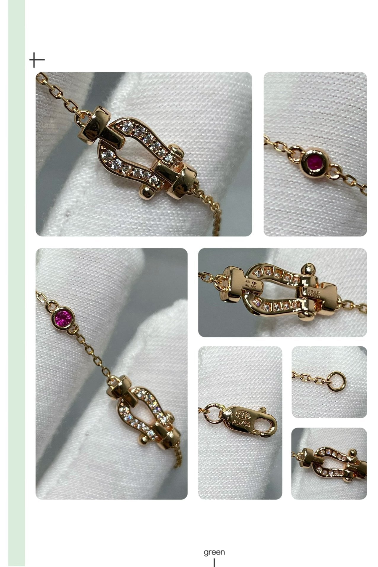 GlowFORCE 10 DIAMOND CHAIN LINK PINK GOLD BRACELET