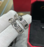 GlowLOVE CERAMIC DIAMOND PAVED SILVER EARRINGS