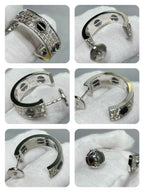 GlowLOVE CERAMIC DIAMOND PAVED SILVER EARRINGS