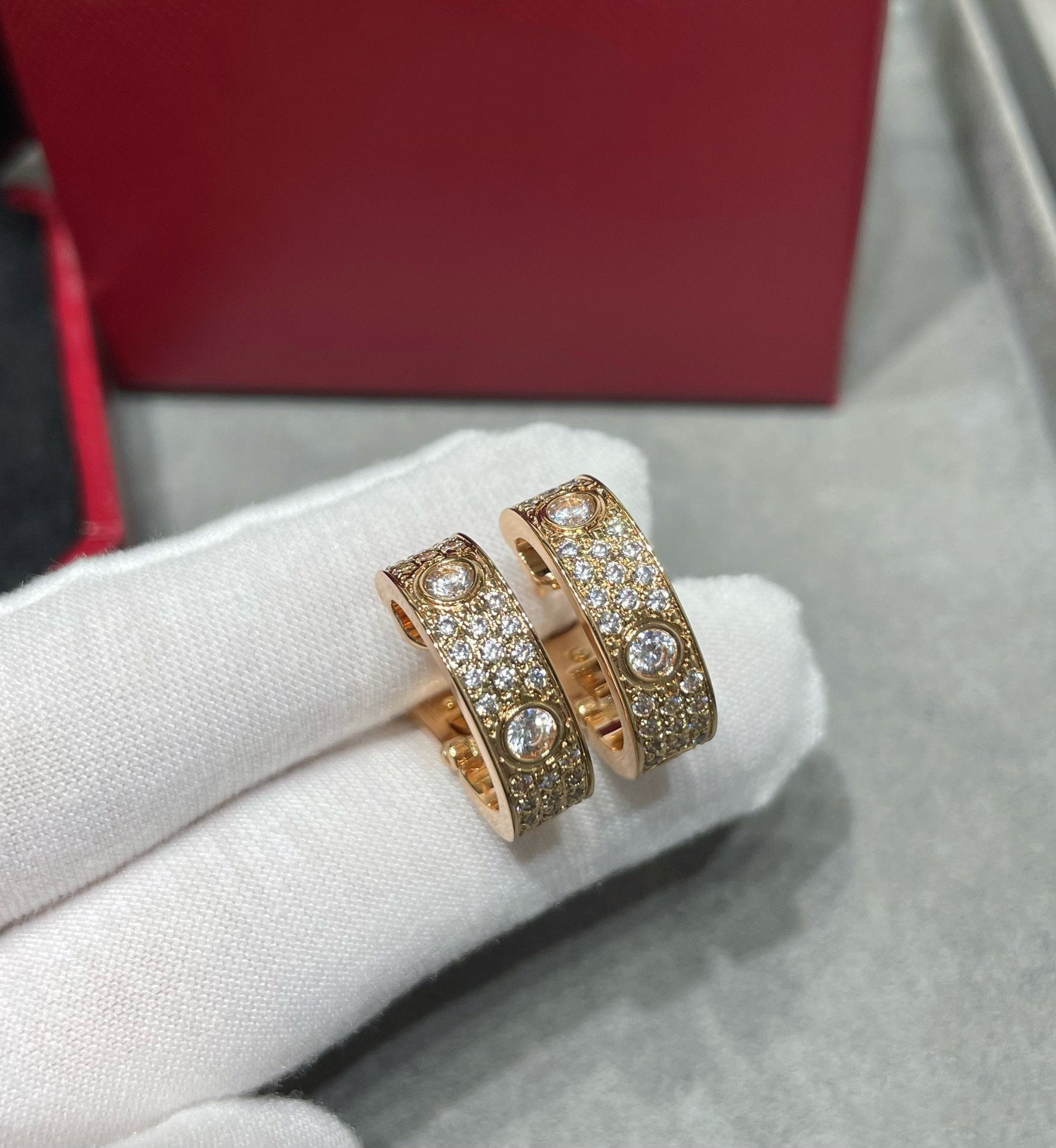 GlowLOVE 5.5MM DIAMOND PAVED EARRINGS