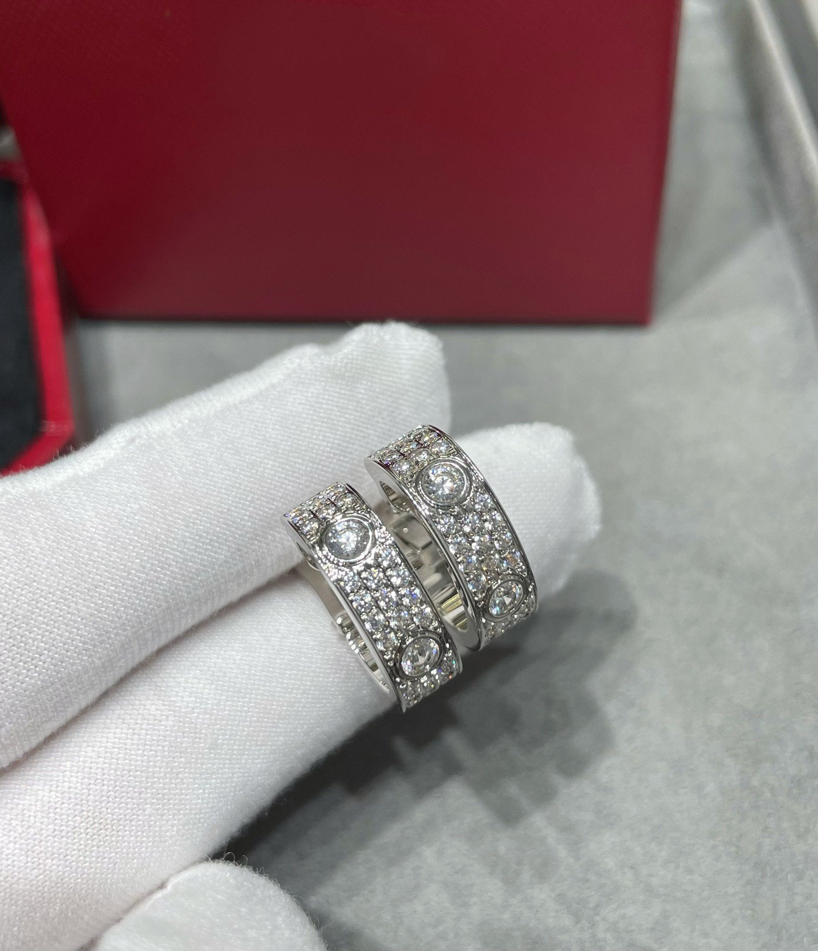 GlowLOVE 5.5MM DIAMOND PAVED EARRINGS